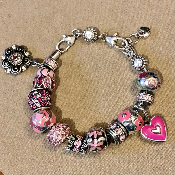 Two DaVinci items, Crown bead & Note charm, with pink CZ crystals - Picture 4 of 6